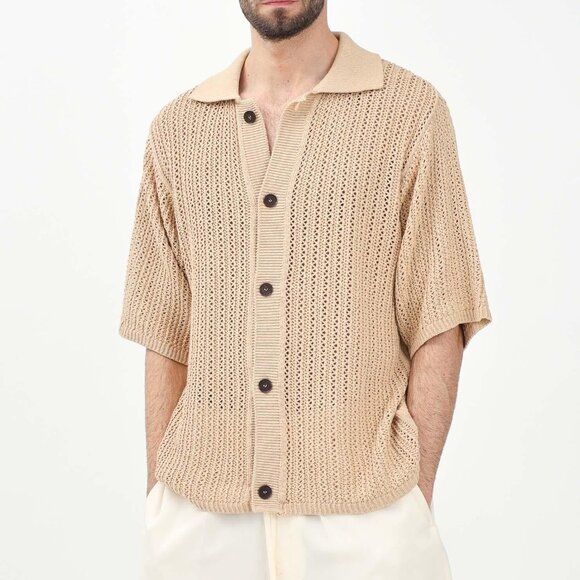 BNWT SS25 I'M BRIAN KNIT SHORT SLEEVE CARDIGAN S & L - Picture 1 of 13